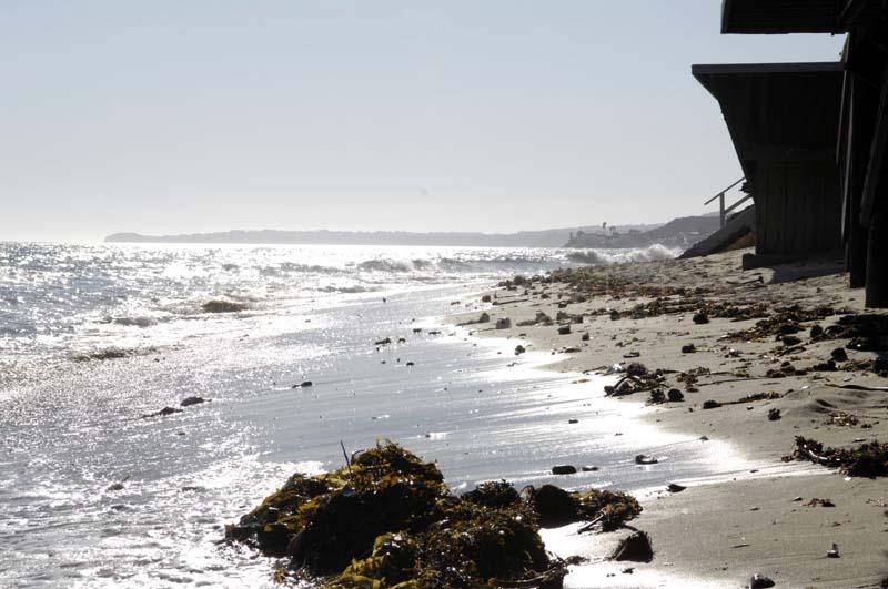 Private part of Malibu beach, ocean picture