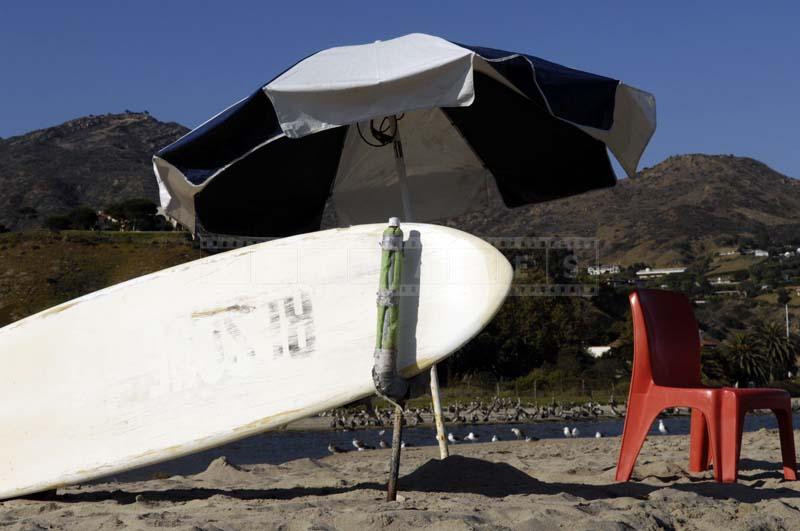 Lifeguards station under umbrella