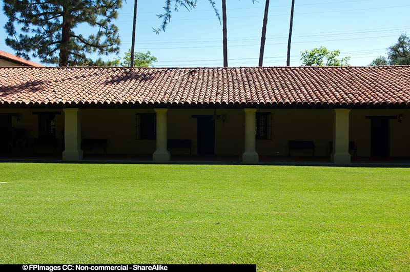 Green lawn near the workshops, free image