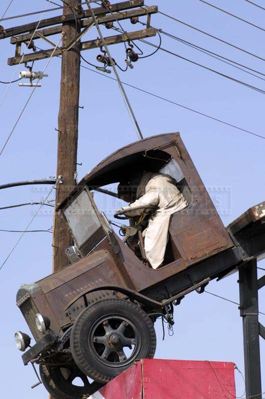 Close Picture of Truck Sculpture Showing the Driver