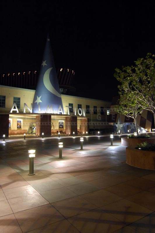 Night image of animation studio