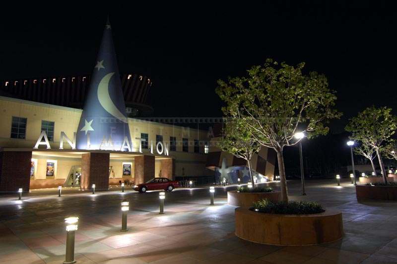 Night image of animation studio