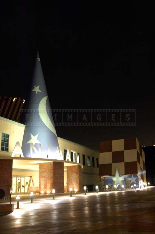 Night image of animation studio