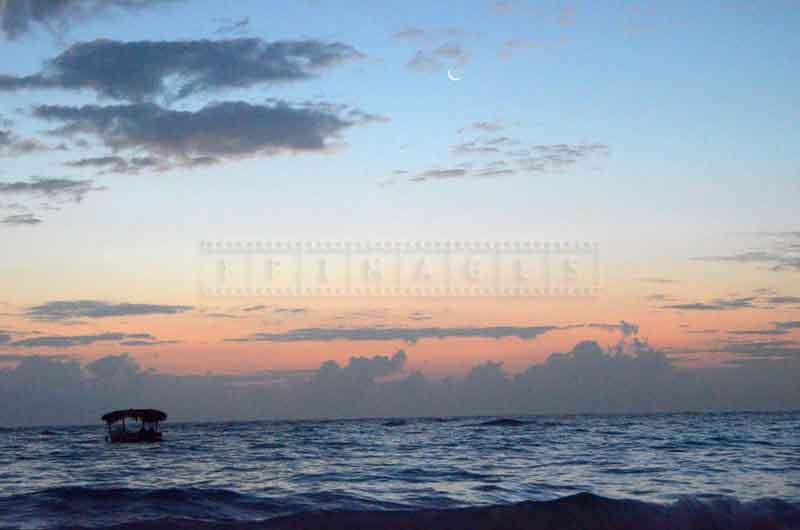 Ocean and new moon picture