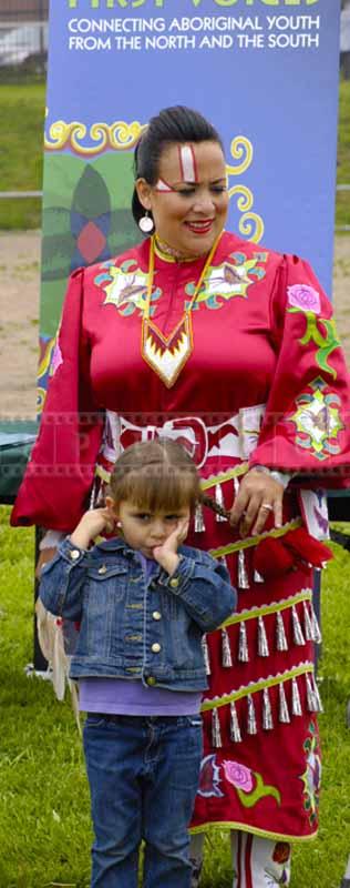 First Nation woman and a child