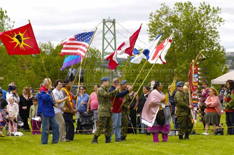 Grand entry with flags