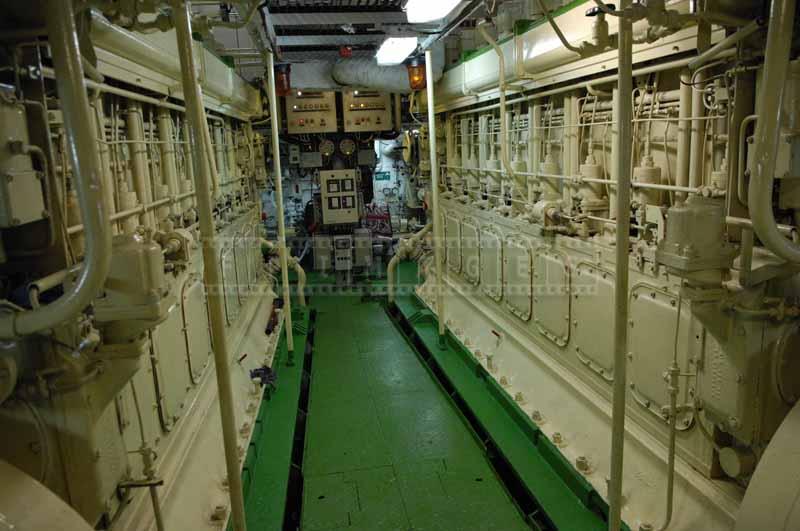 Engine room of the vessel