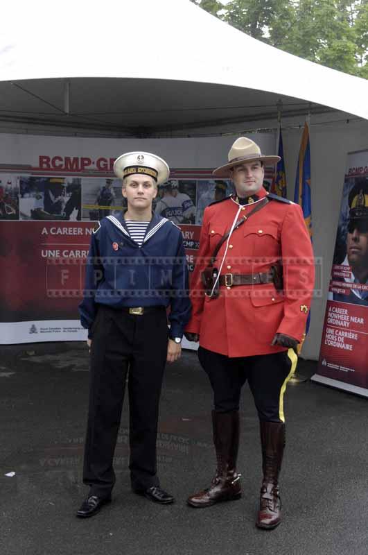 Sea cadet and Canadian Mounty officer