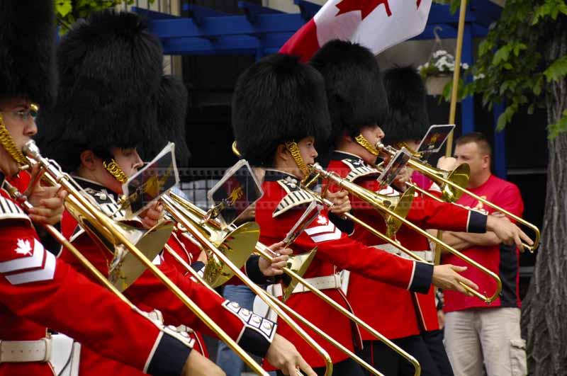 a row of soldiers in a band