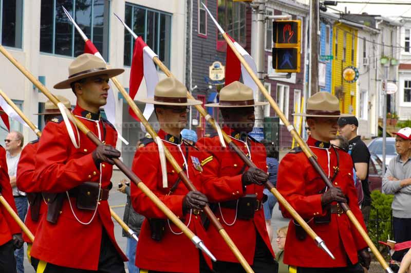 RCMP with Canada flags