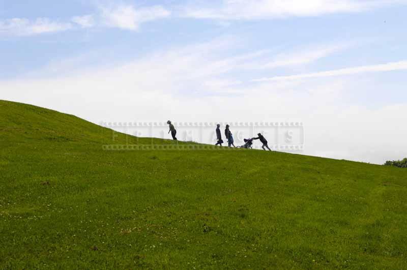 Steep grassy hill of the fortress