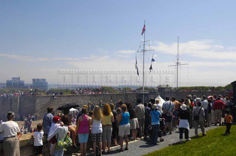 People waiting for the gun salute