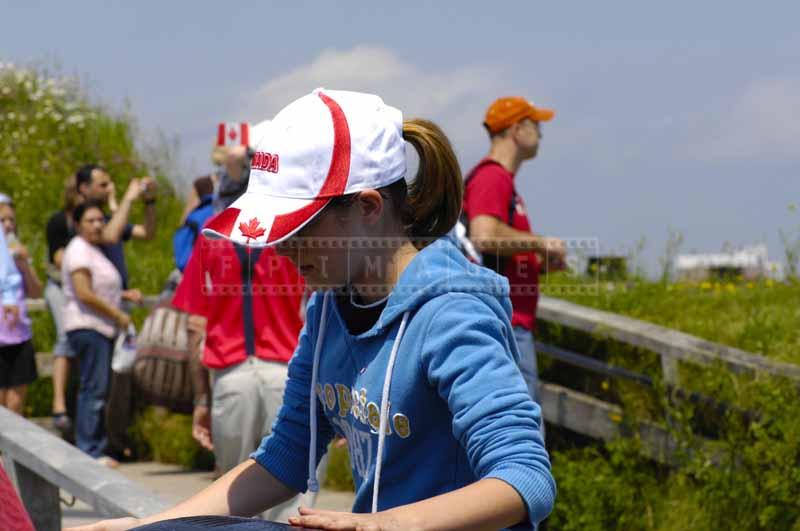 Girl wearing Canada cap