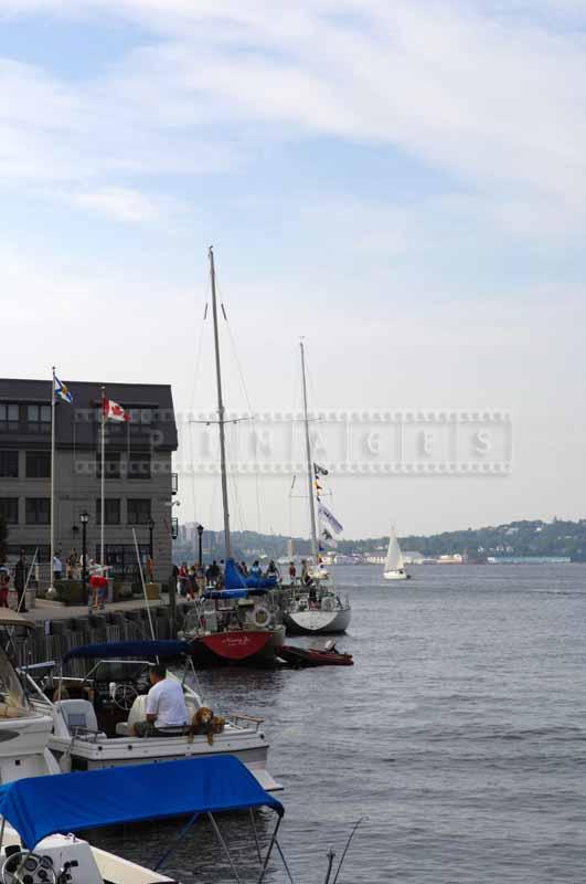 Walking along the harbour