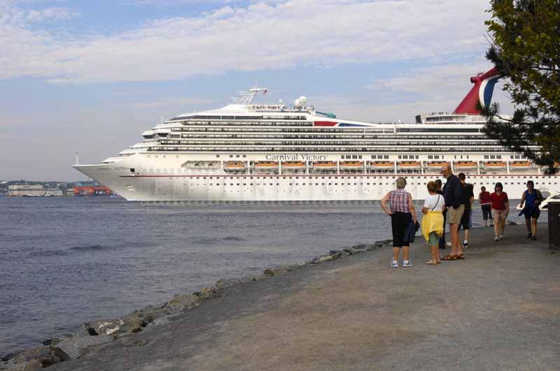 Large cruise vessel turning