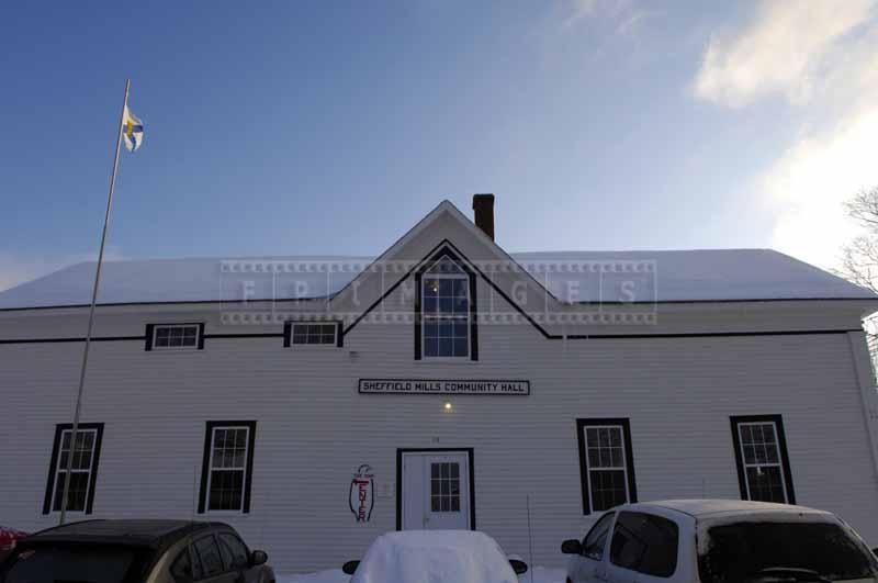 Front view of the communal building