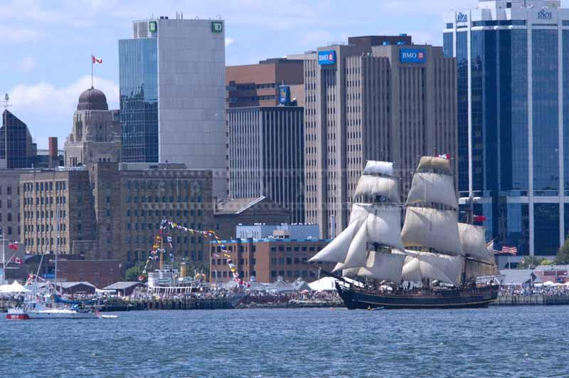 HMS Bounty sailing by the Halifax's waterfront, sailing photos