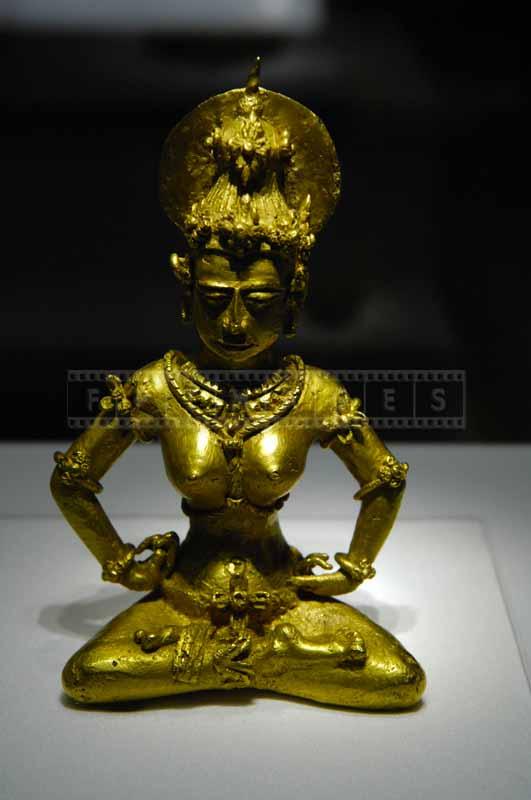 Hindu goddess solid gold statue