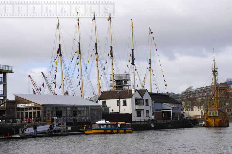 Masts of ss Great Britain at the museum in Bristol