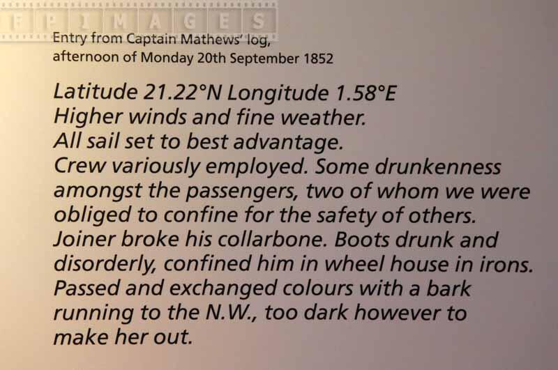 Excerpt from captains journal