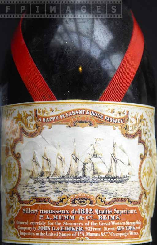 Commemorative P.A.Mumm & Reims champagne bottle, 1842