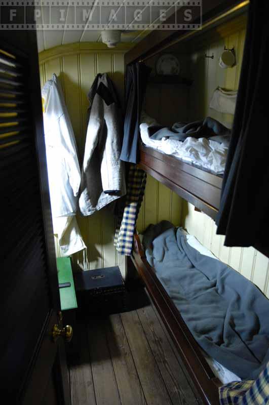 bunk beds inside second class cabin