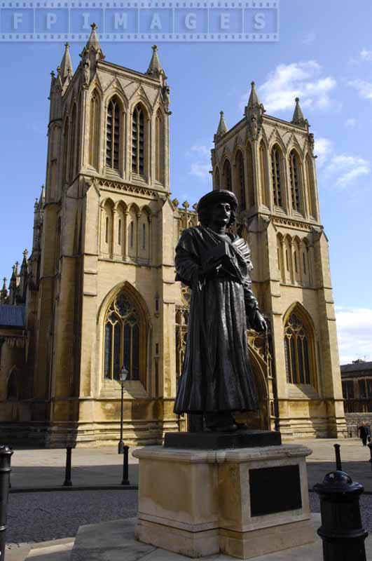 Ram Mohan statue in front of Bristol Cathedral