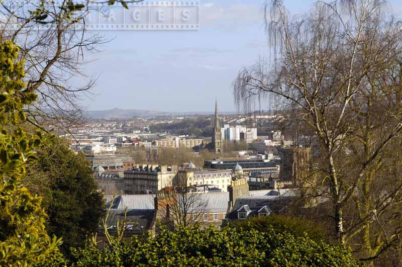 Bristol downtown as seen from Brandon Hill park