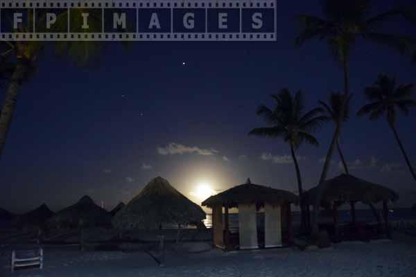 Tropical beach full moonrise