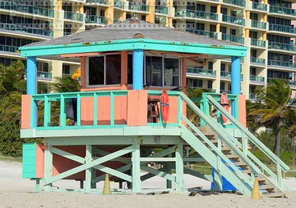 Lifeguard tower in pastel colors