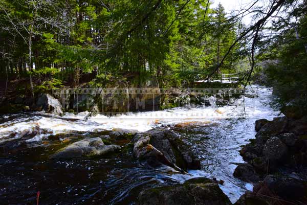 Whitewater and fast river current, spring