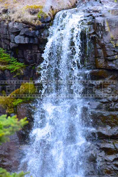 Water images include closer look at falling water of the waterfall