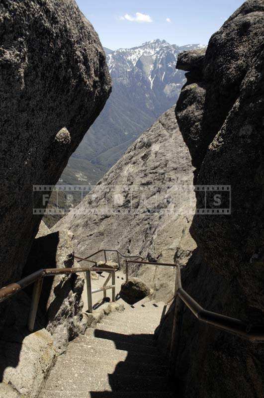 hiking between granite boulders of Moro Rock, California adventures