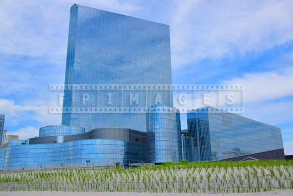 atlantic city beach Revel hotel and sand dunes