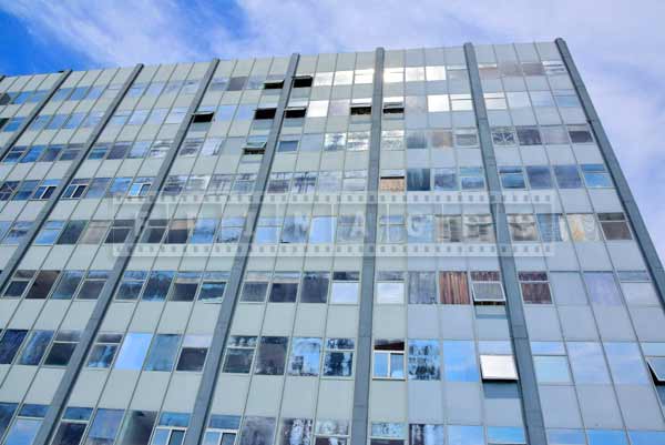 Facade of the former waterfront hotel in Atlantic City, abstract images