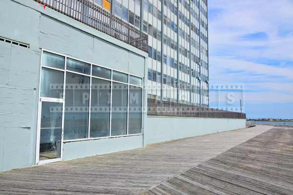 atlantic city boardwalk damage and abandoned hotel