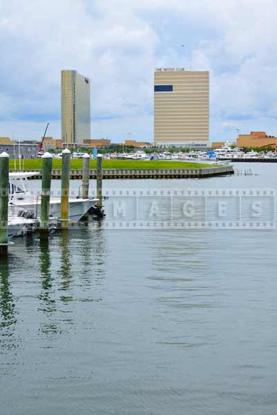 Atlantic City cityscapes - view of Borgata Casino across from Gardner's basin