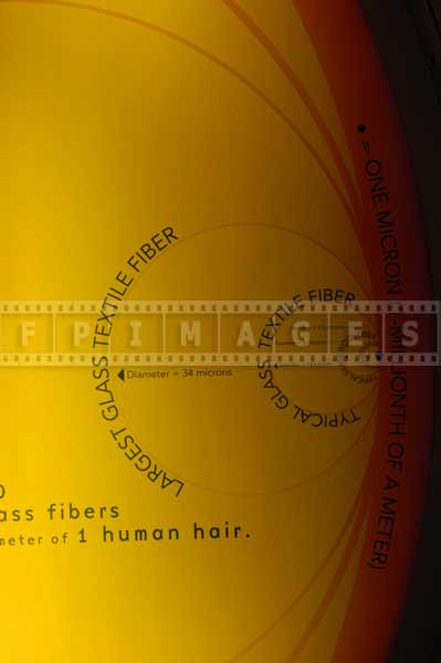 Relative size of human hair and optical fiber