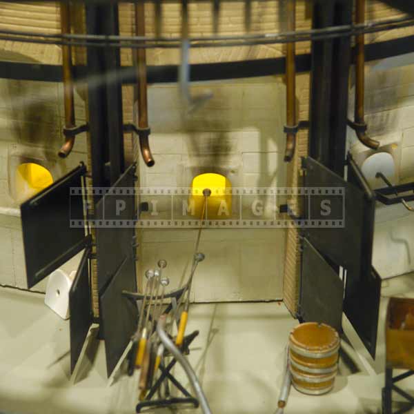 Glass making oven, industrial images