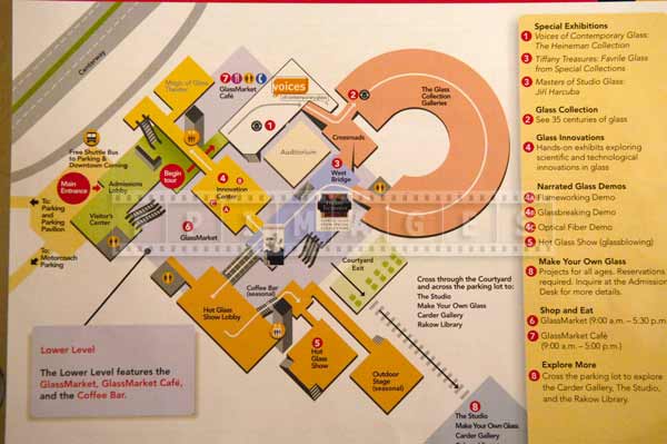 corning museum of glass map