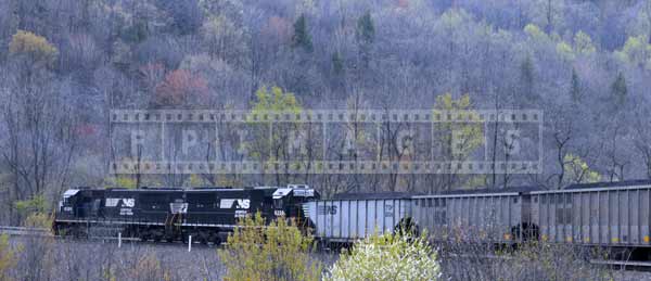 Two more locomotive at the back end of the train help cope with the grade