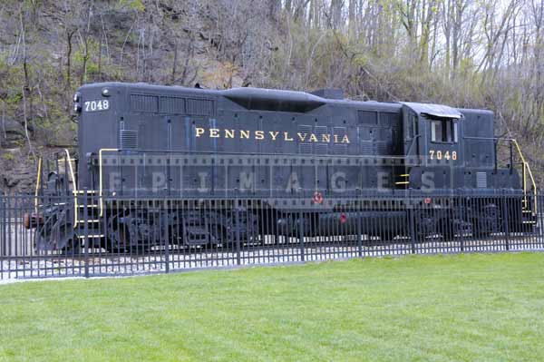 Pennsylvania railroad historic train, industrial images