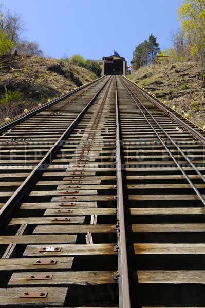 Steep railway tracs of inclined plane