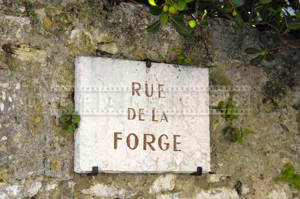 rue de la Forge stone sign