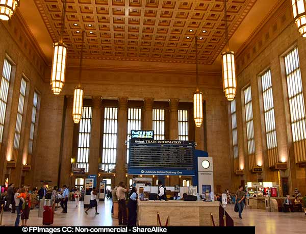 Large Hall Interior at Philadelphia train station, pictures of buildings