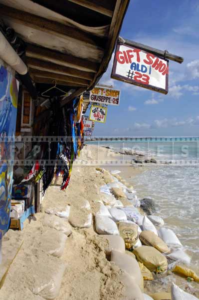 Beach front gift shops, Caribbean cityscapes