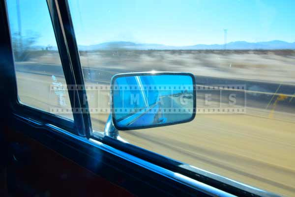 Rear view mirror and blurred background