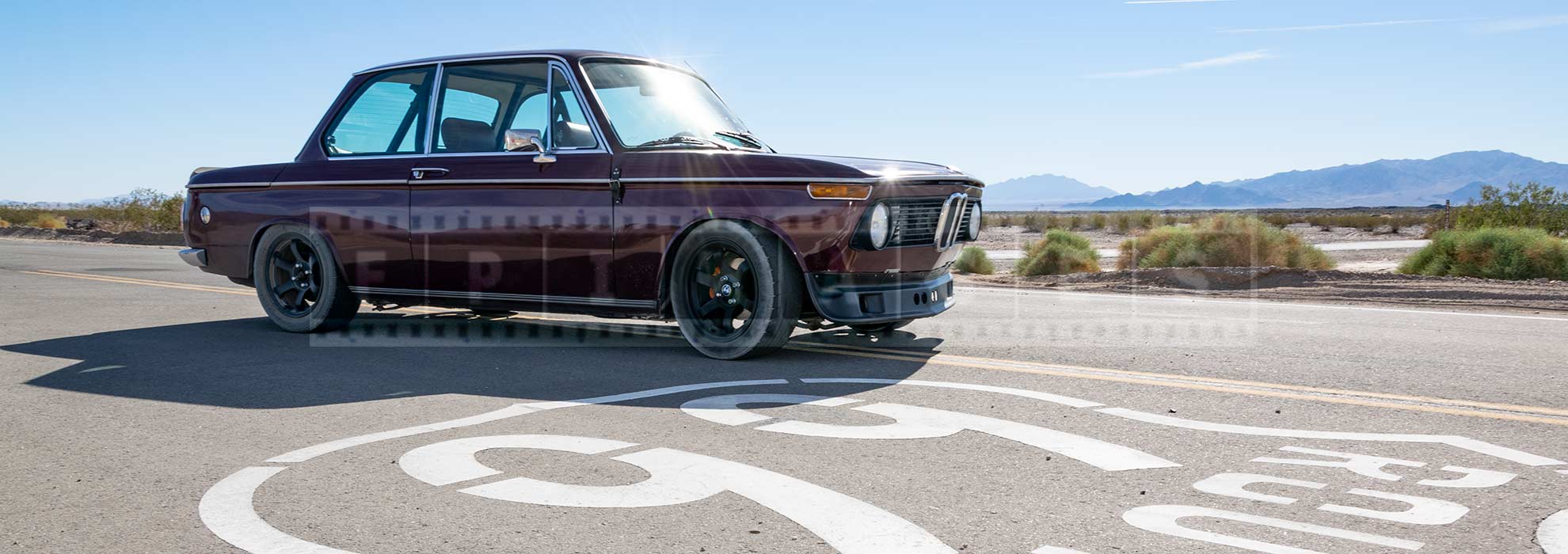 Classic BMW 2002 and route 66