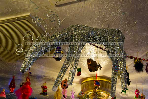 Ceiling holiday decorations - sparkling reindeer