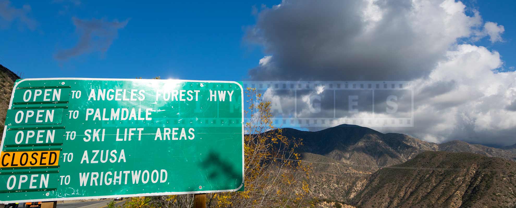 angeles forest highway open sign